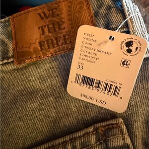 NWT. We The Free Light Blue Denim